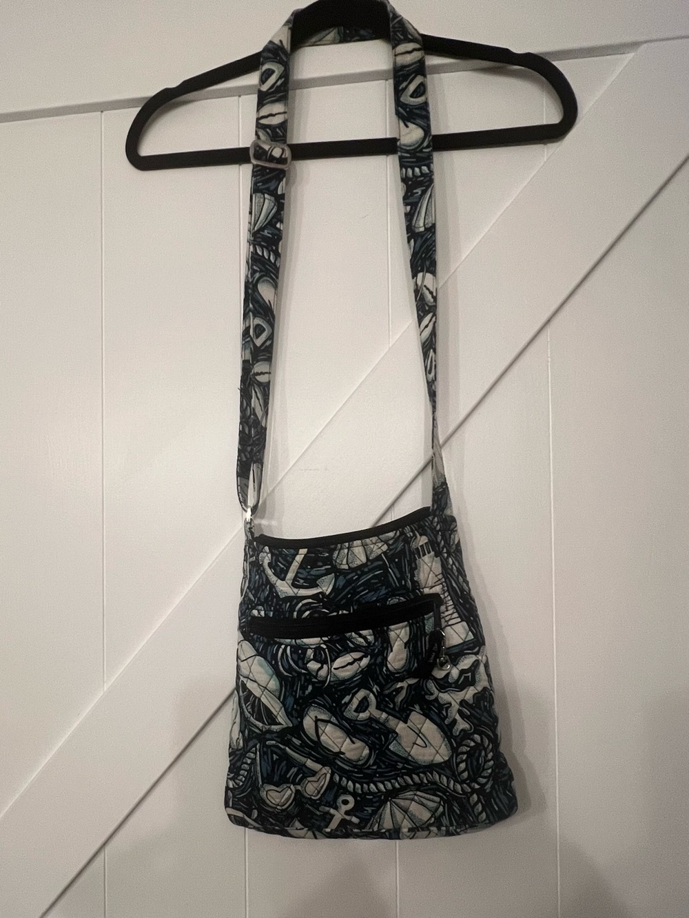 Vera Bradley Navy and Cream Pattern Crossbody Bag